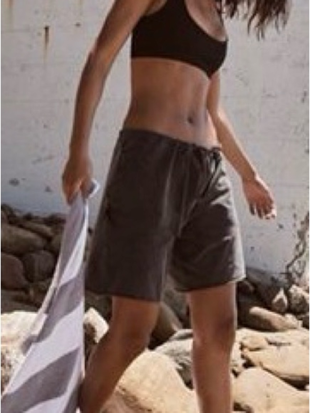 FP movement New Charcoal Gray Drawstring Lounge Shorts M - Picture 2 of 5